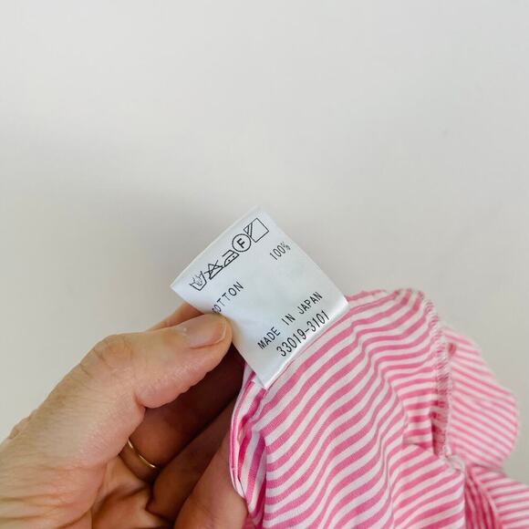 Junko Shamada Pink Stripe Ruffle Button Up Blouse Size 38 or Size S - Picture 8 of 9
